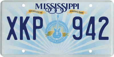 MS license plate XKP942