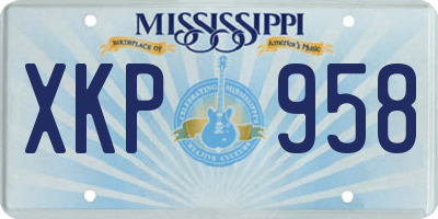 MS license plate XKP958