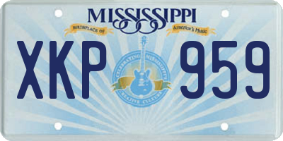 MS license plate XKP959