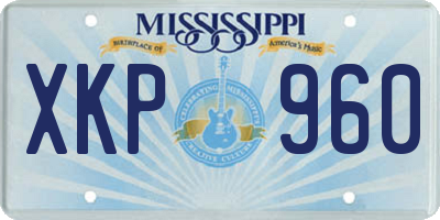 MS license plate XKP960