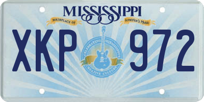 MS license plate XKP972