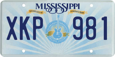 MS license plate XKP981