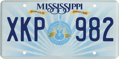 MS license plate XKP982