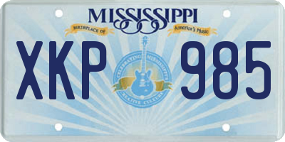 MS license plate XKP985