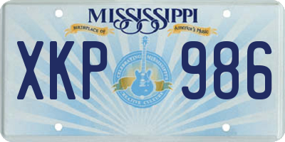 MS license plate XKP986