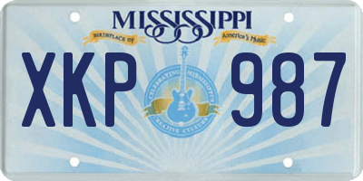 MS license plate XKP987