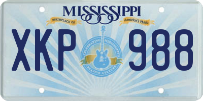 MS license plate XKP988