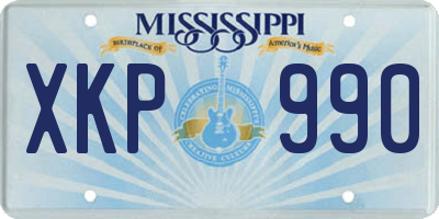 MS license plate XKP990