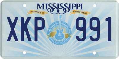 MS license plate XKP991
