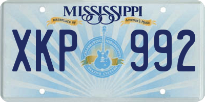 MS license plate XKP992