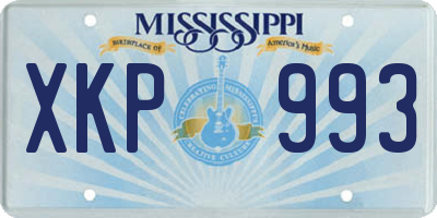 MS license plate XKP993