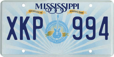 MS license plate XKP994