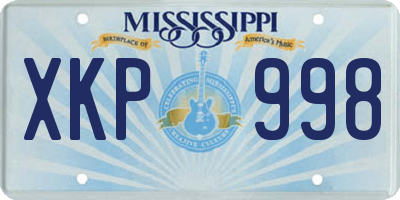 MS license plate XKP998
