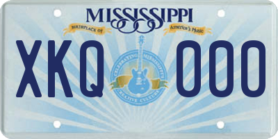 MS license plate XKQ000
