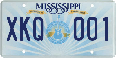 MS license plate XKQ001