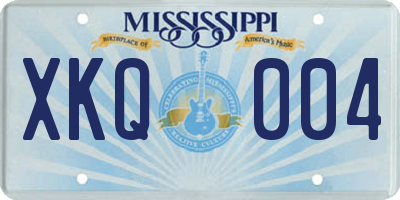 MS license plate XKQ004