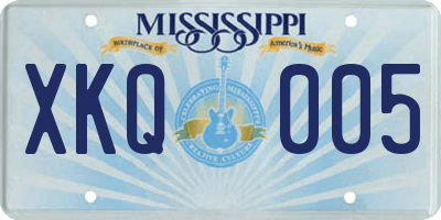 MS license plate XKQ005