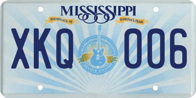 MS license plate XKQ006