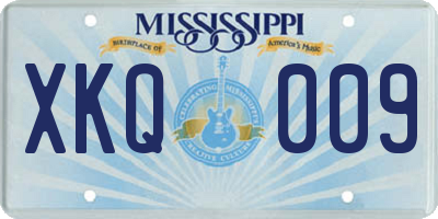 MS license plate XKQ009