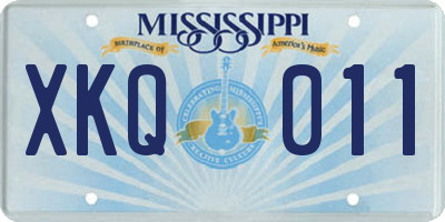 MS license plate XKQ011