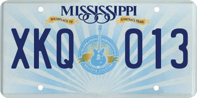MS license plate XKQ013