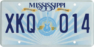 MS license plate XKQ014