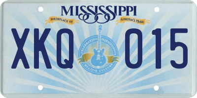 MS license plate XKQ015