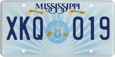 MS license plate XKQ019