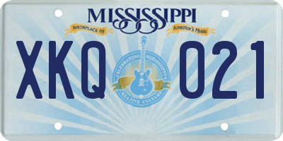 MS license plate XKQ021