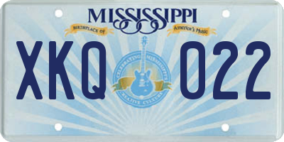 MS license plate XKQ022