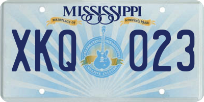 MS license plate XKQ023