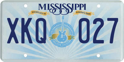 MS license plate XKQ027