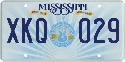 MS license plate XKQ029