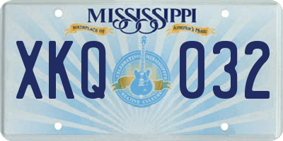 MS license plate XKQ032