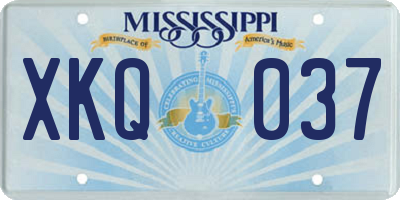 MS license plate XKQ037