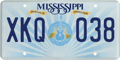 MS license plate XKQ038