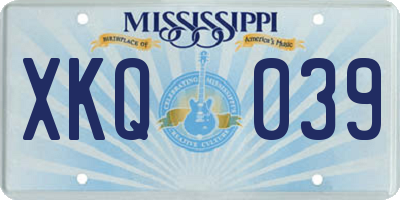 MS license plate XKQ039