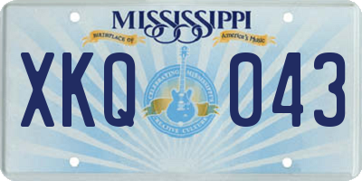 MS license plate XKQ043