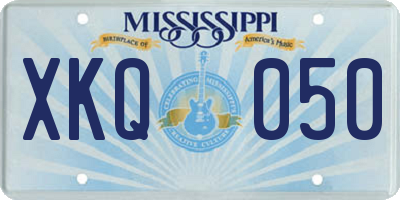 MS license plate XKQ050