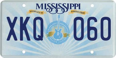MS license plate XKQ060
