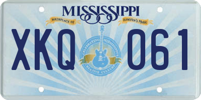 MS license plate XKQ061