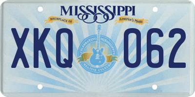 MS license plate XKQ062