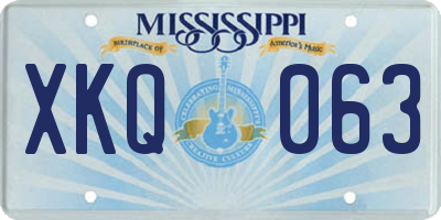 MS license plate XKQ063