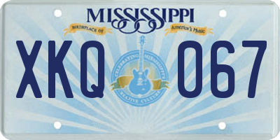 MS license plate XKQ067