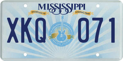 MS license plate XKQ071