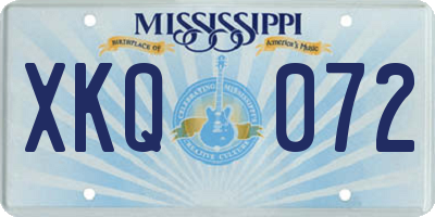 MS license plate XKQ072