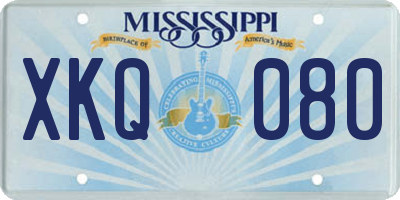 MS license plate XKQ080