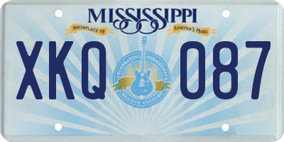 MS license plate XKQ087
