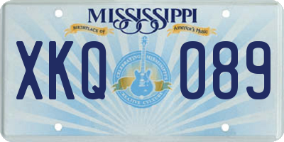 MS license plate XKQ089