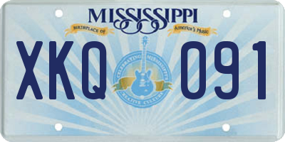 MS license plate XKQ091